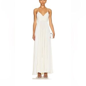 A.L.C. Aries Satin Pleated Dress White NWT Sz 6